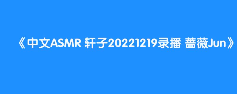 中文ASMR 轩子20221219录播 蔷薇Jun